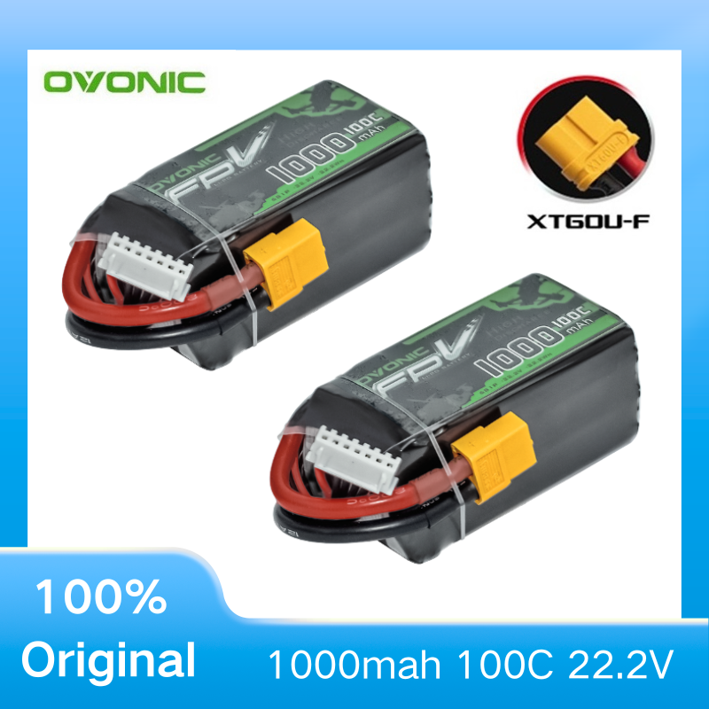 Drone Battery Li-Ion - 2 batteries LiPo OVONIC 1000mAh 100C